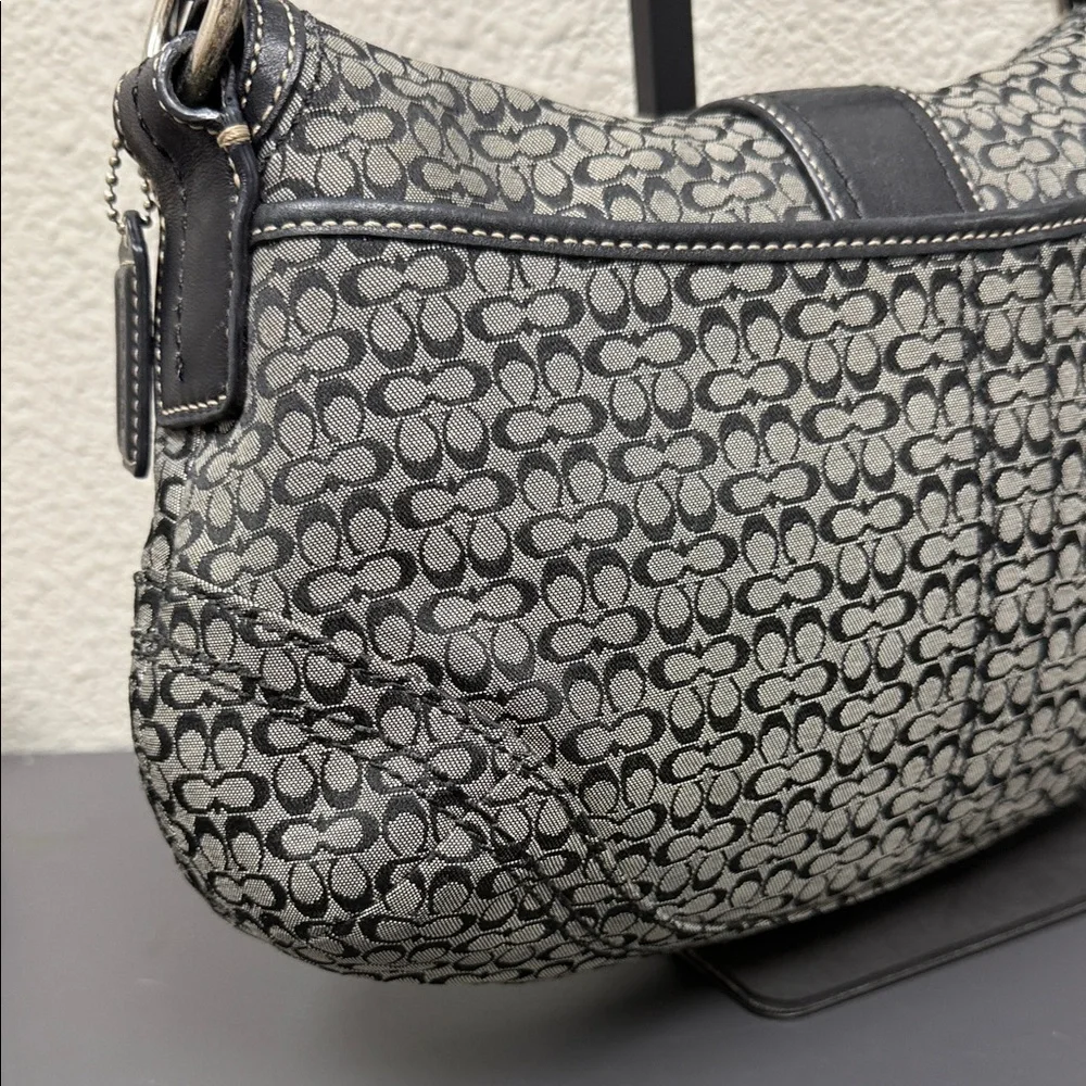 Coach SoHo Buckle Small C Monogram Black and Gray Shoulder/Hobo Bag- EUC